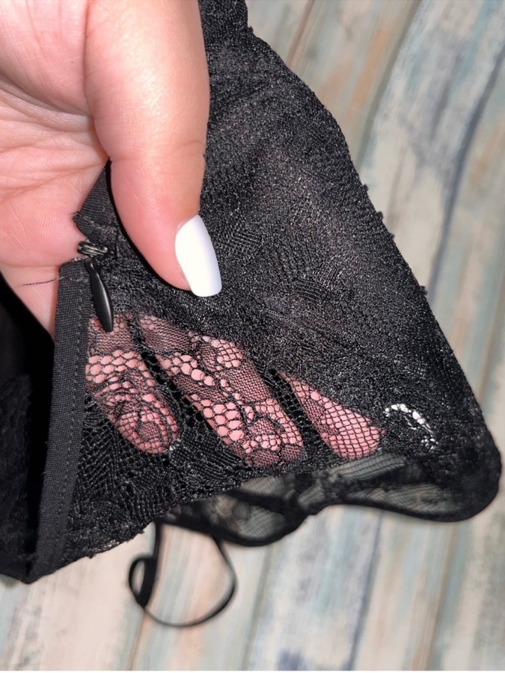 Zara Black Lace Corset Bustier Cami Crop Top Boned Sheer Size M Fits S - Picture 6 of 8